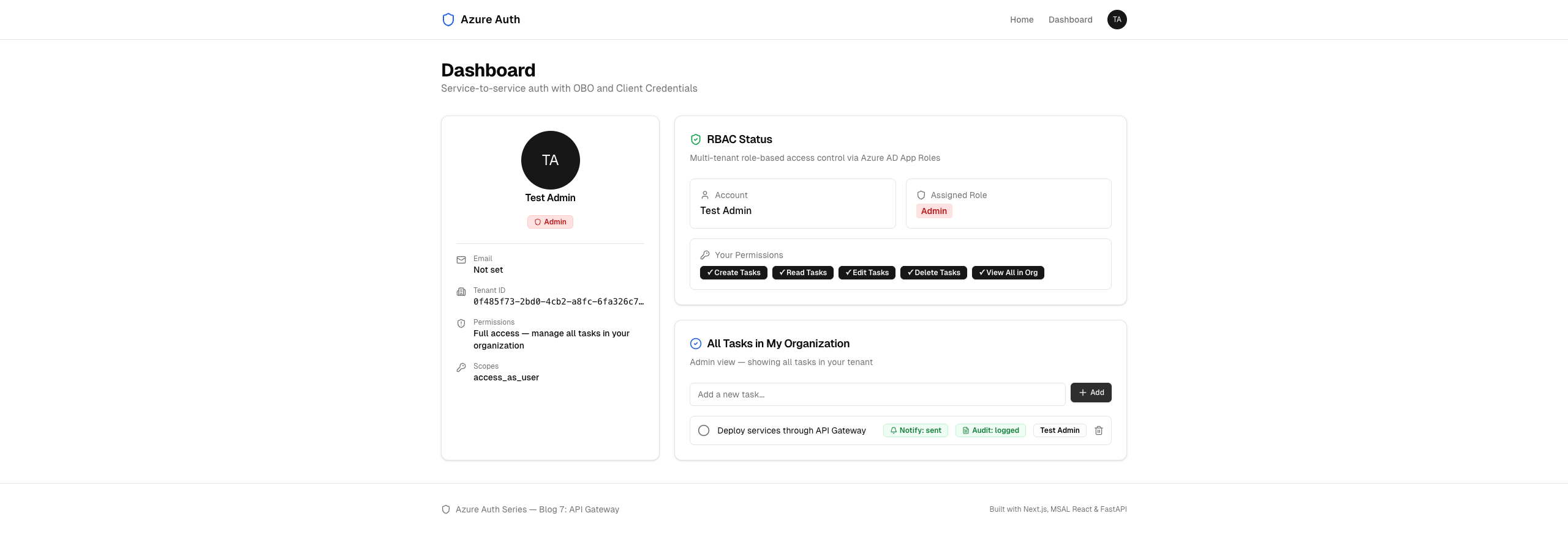 API Gateway Dashboard