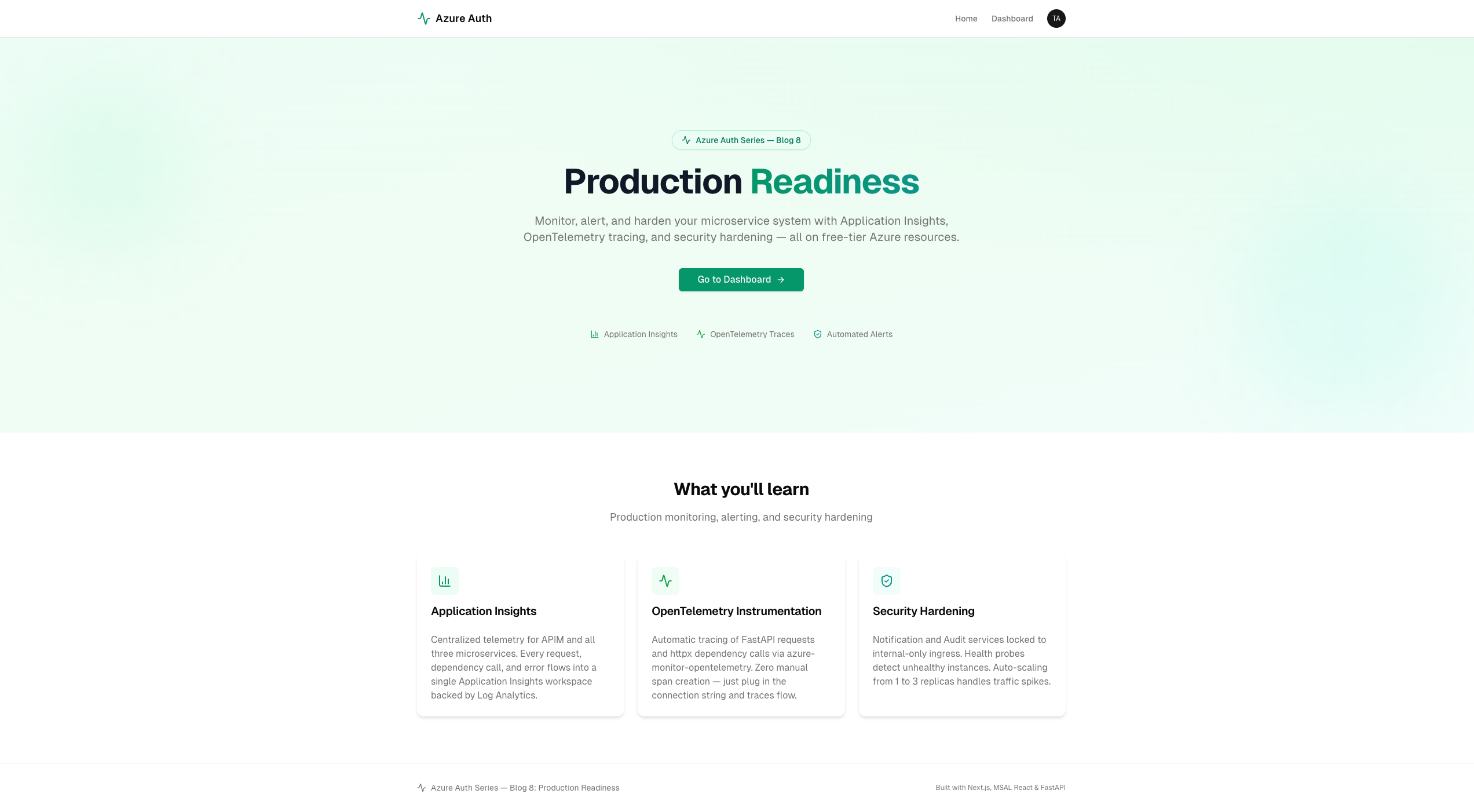 Production Landing Page