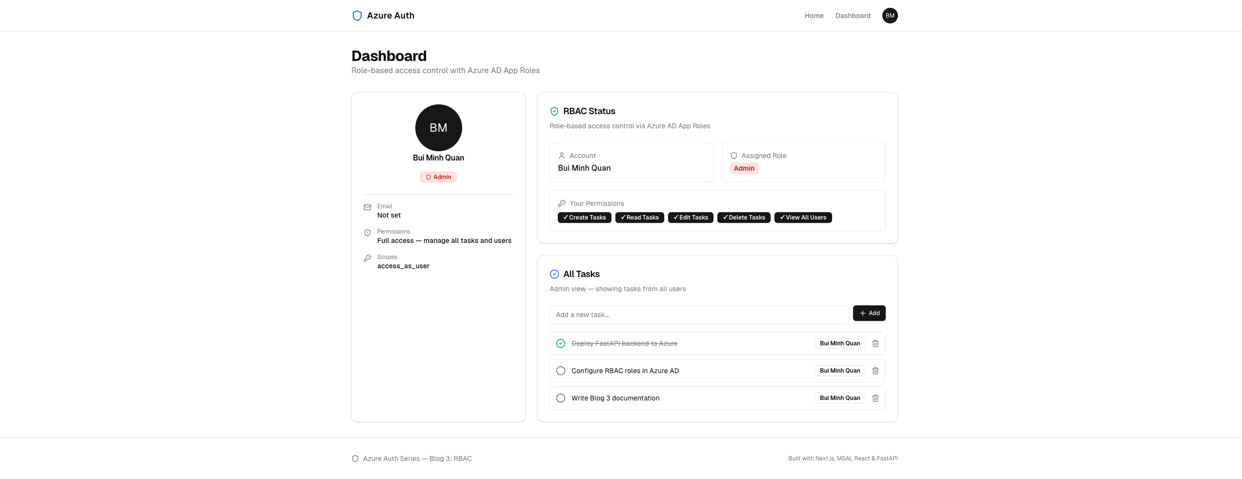 Admin Dashboard