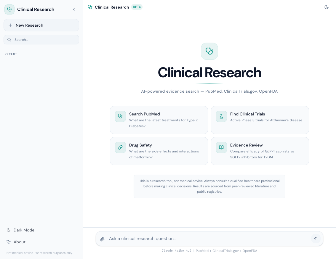 Clinical Research — Landing Page